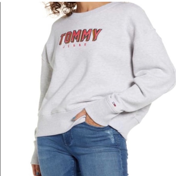 Tommy Hilfiger Tops - Tommy Hilfiger - Tommy Jeans Women's Light Gray Crew Neck Sweatshirt - NWT